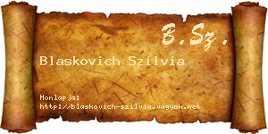 Blaskovich Szilvia névjegykártya