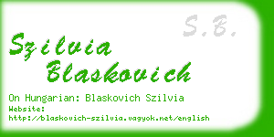 szilvia blaskovich business card